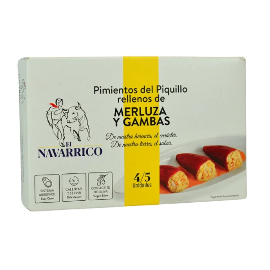 Pimiento Relleno de Merluza y  Gambas